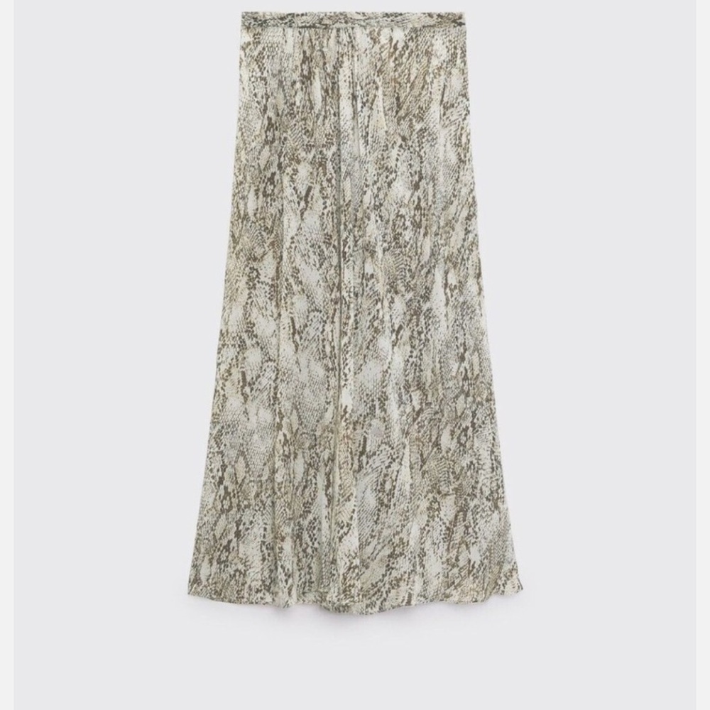 NWT PART OF SET Zara Snake Print Wide Leg Pants Size S